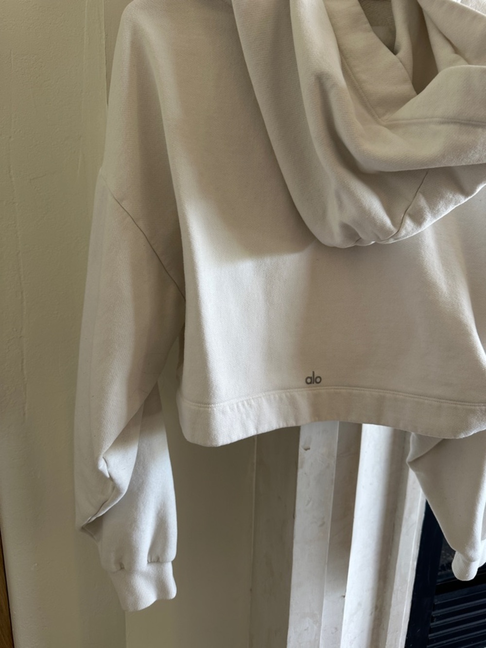 ALO Yoga Cropped Hoodie in Cream